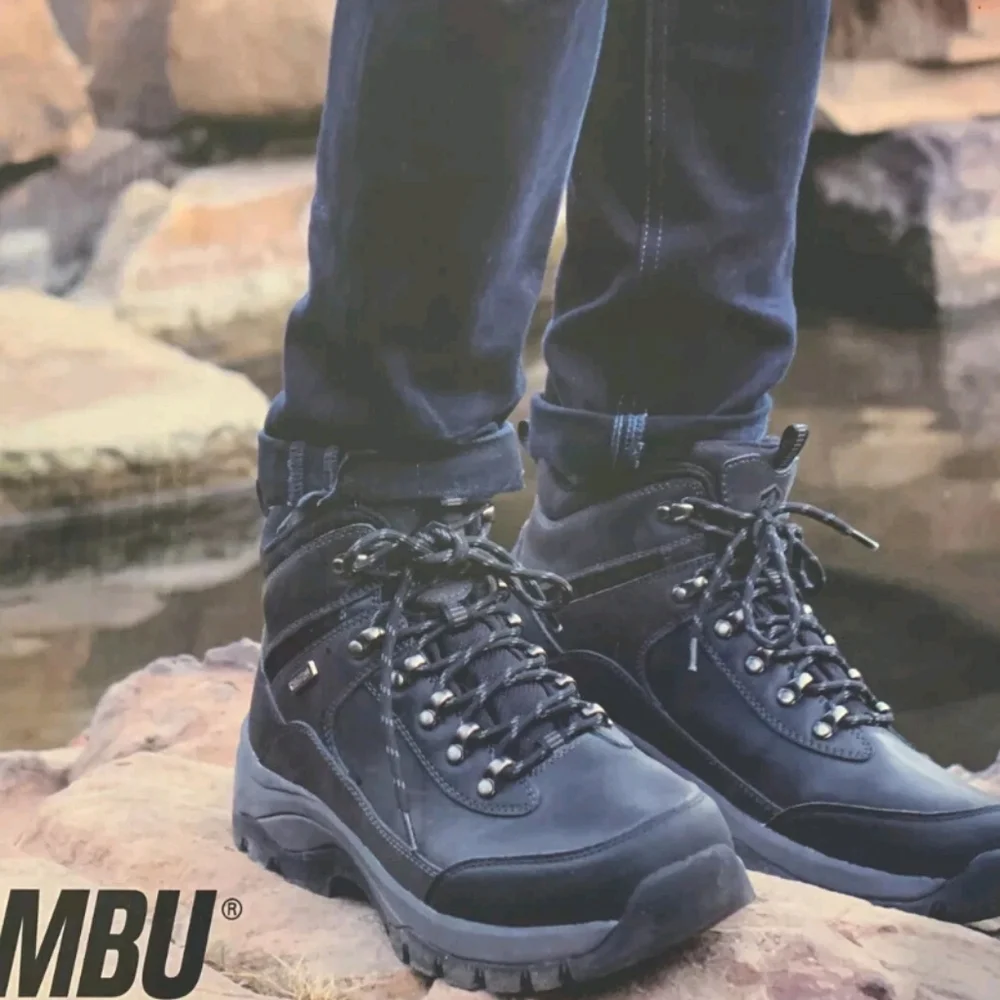 Khombu Summit Men's Leather Hiking Outdoor Tactical Black Boots 13